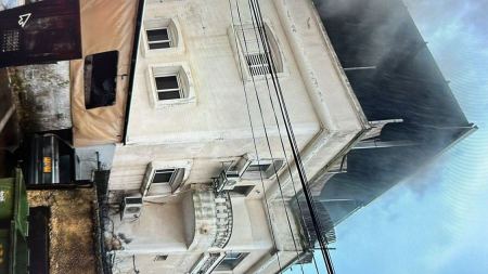 احتراق شقه سكنية في مدينة قلنسوة