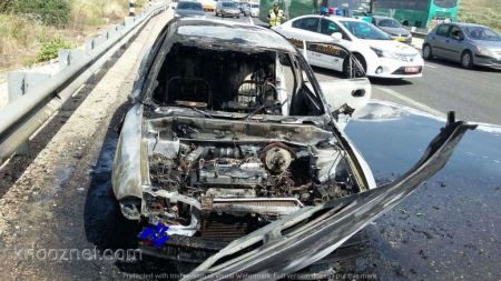 مجد الكروم معلمة من طمرة نجت باعجوبة بحريق في مركبتها