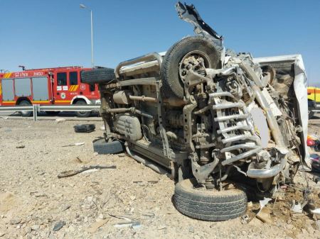 النقب : اصابات خطيرة في حادث طرق مروع على شارع 90