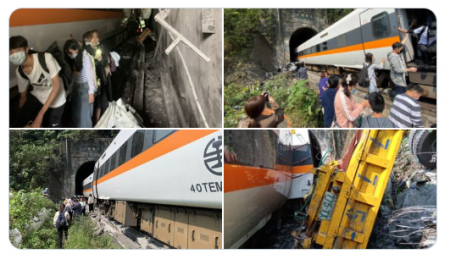 عشرات القتلى والجرحى بعد تهشم عربات قطار سريع بتايوان