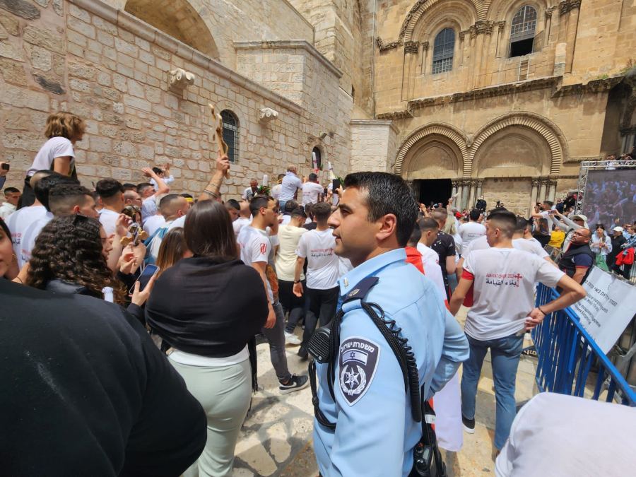 نشاط شرطة إسرائيل في مراسم احتفالات يوم سبت النور بالقدس