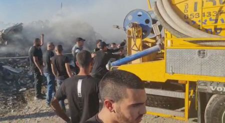 الطيبة: اخماد حريق هائل بمنطقة مفتوحة بسواعد الشباب