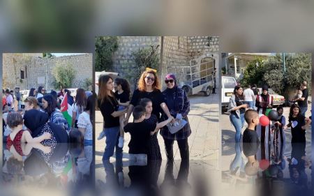 صور من الطيبة خلال فعاليات الاضراب في ساحة العمري