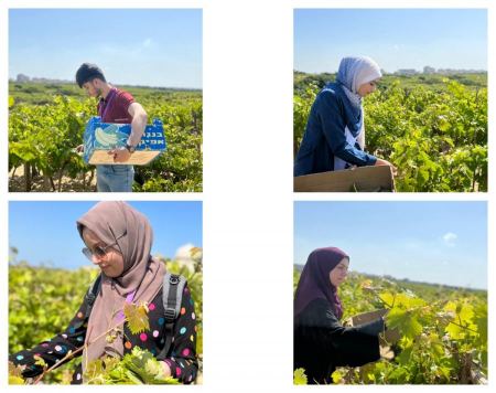 فريق مؤسسة أهداف جامعة فلسطين يزور الأراضي الزراعية