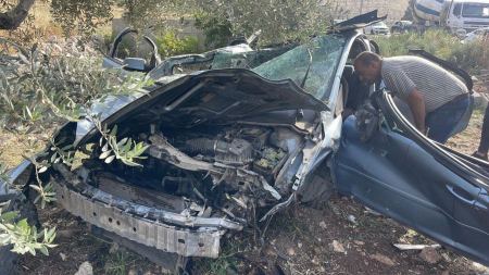 مصرع 5 مواطنين وإصابة 3 آخرين بحادث سير شرق طولكرم