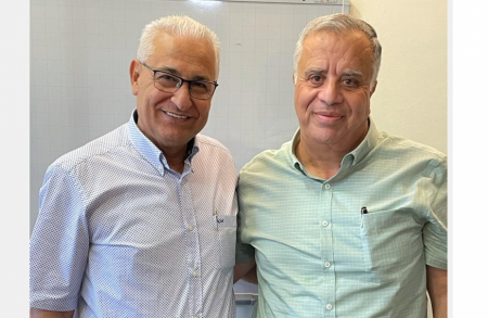 النائب مازن غنايم يستقبل كايد ظاهر في الكنيست لجلسة عمل 