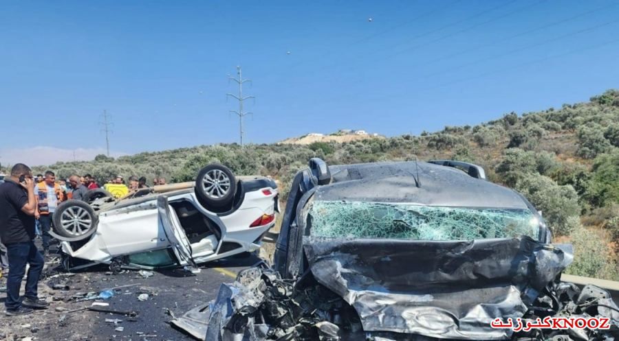 بالفيديو والصور وفاة 3 مواطنين وإصابة 6 بحادث سير جنوبي نابلس 