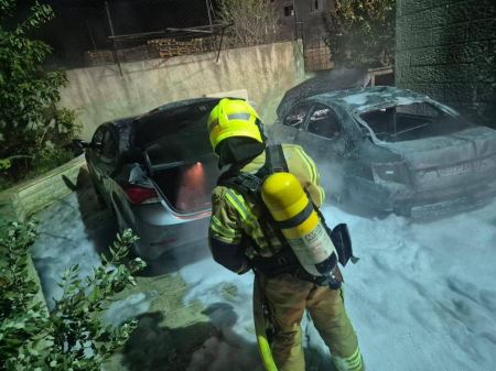 أبوغوش أعمال تخريب وحرق مركبات مهندس المجلس المحلي أبو غوش