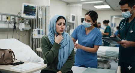  فتاة من الشمال ابتلعت دبوس حجاب عن طريق الخطأ ونُقلت إلى المستشفى