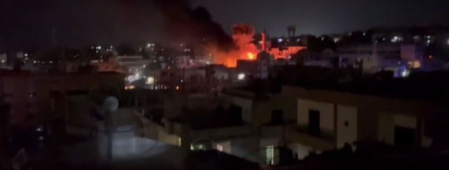 انفجار في مخيم برج الشمالي قرب مدينة صور (فيديو)