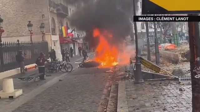 باريس : أعمال عنف وتحطيم مركبات